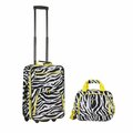 Rockland 2 Pc Lime Zebra Luggage Set 19 in. Upright & 12 in. Tote - Polyester F102-LIME ZEBRA